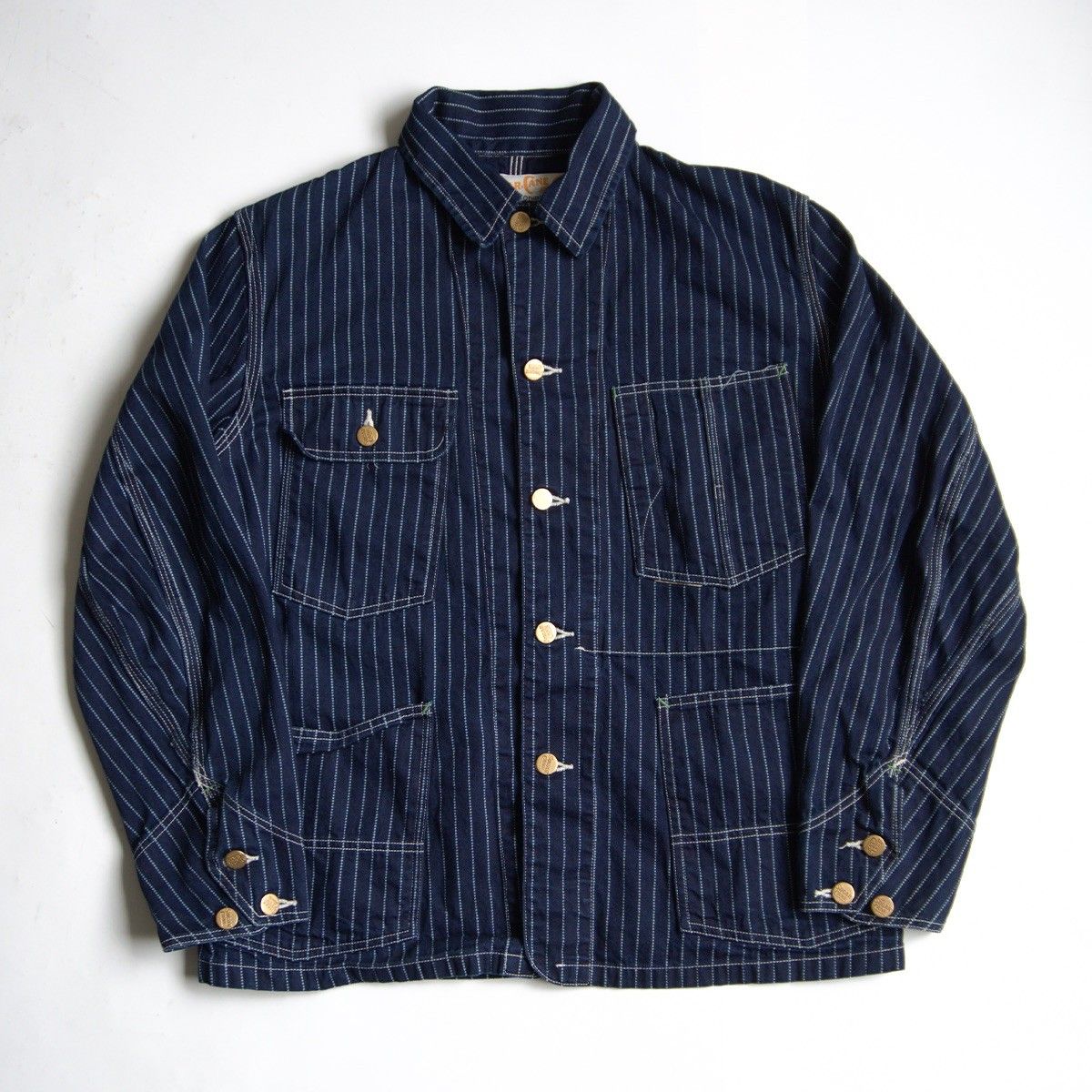 美品/濃紺】 SUGAR CANE【SC14001 9oz WABASH STRIPE WORK COAT