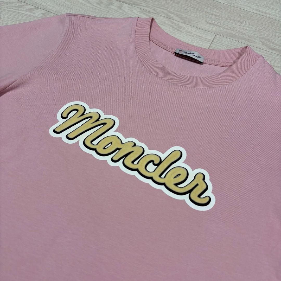 モンクレール プリントロゴ ピンク XS Tシャツ レディース5S168 - メルカリ