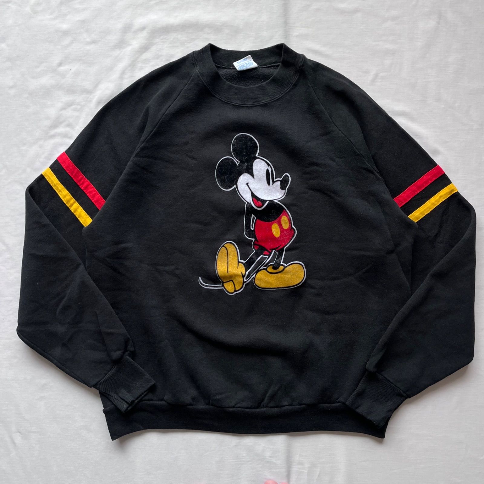 ミッキーマウス mickey mouse プリントスウェット フロッキー ライン 