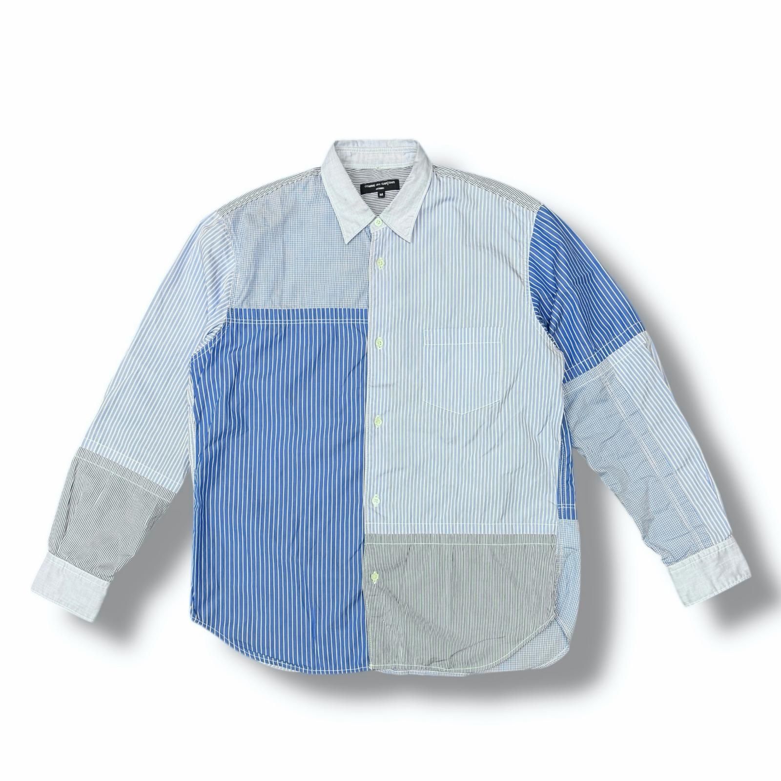 COMME des GARCONS HOMME パッチワークストライプシャツ シャツ