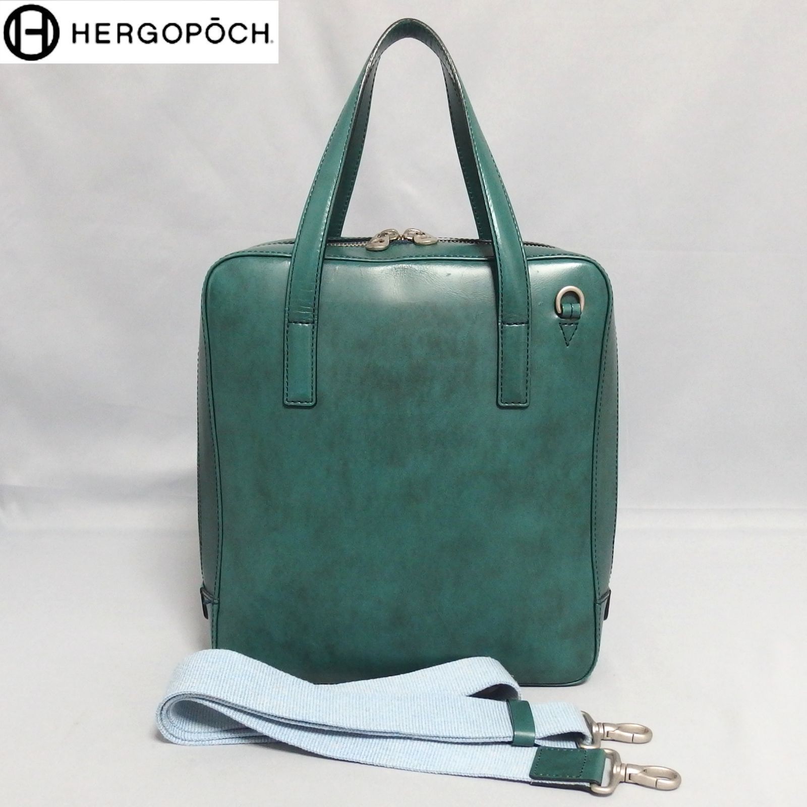 ☆HERGOPOCH ワキシングレザー 2Way ショルダー ハンドバッグ 06-UT 