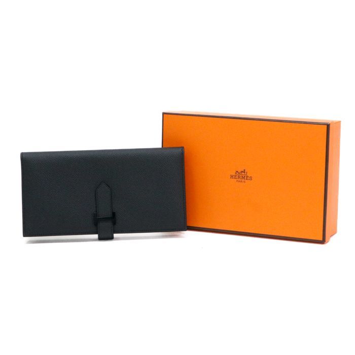 【美品】HERMÈS ベアン 長財布 極美品 エプソン シルバー金具 刻印あり SAランク 極美品 HERMES エルメス ベアン スフレ 長財布 T刻印