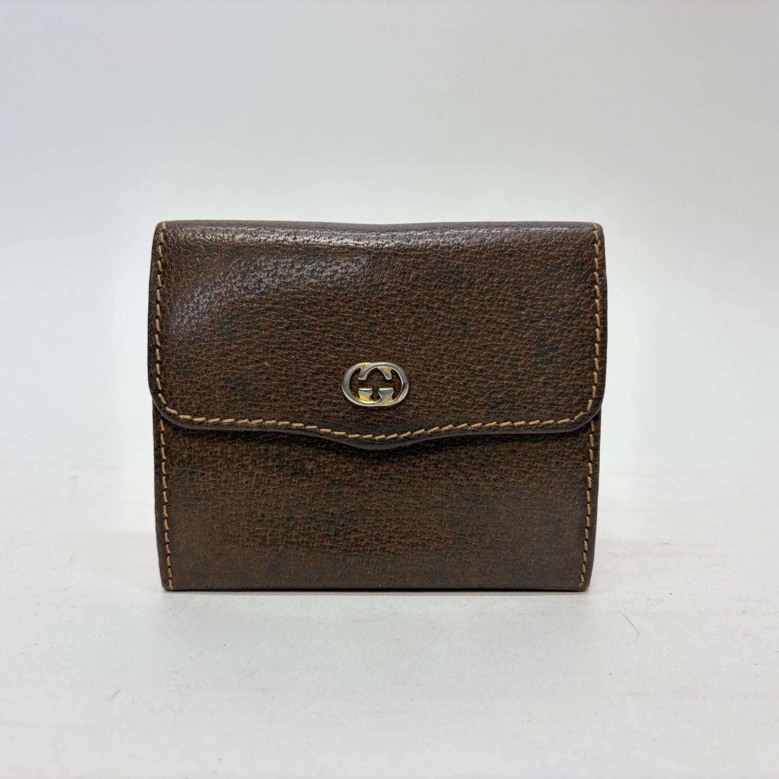 3874 美品 GUCCI グッチ コインケース 小銭入れ ブラウン ヴィンテージ 