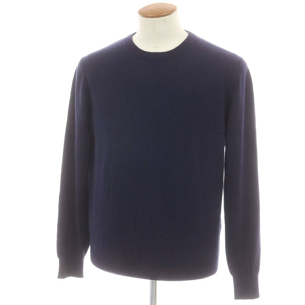 【中古】ブルネロクチネリ Brunello Cucinelli ハイゲージ カシミヤ クルーネック プルオーバーニット ネイビー【サイズ48】【メンズ】 中古】ブルネロクチネリ Brunello Cucinelli ハイゲージ カシミヤ