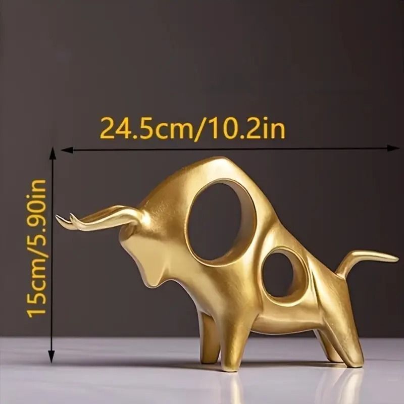  現代的な 感のある金色の雄牛の置物 オフィスデスクの装飾 リビングルーム テレビ台 書斎 本棚用 創造的なABS装飾像 家の装飾 インテリア置物 インテリア雑貨 動物の置物 牛の置物 おもしろ雑貨 お祝い プレゼント ギフト 贈り物 ブレスレット収納 置物 インテリア小物