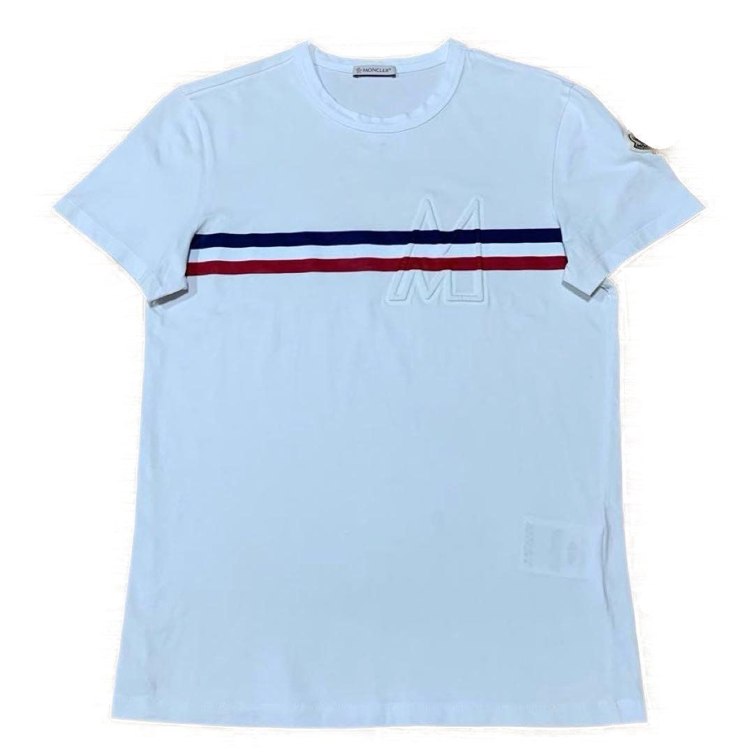 モンクレール ワッペン トリコライン S ホワイト Tシャツ 5S172 モンクレール ワッペン トリコライン S ホワイト Tシャツ 5S172