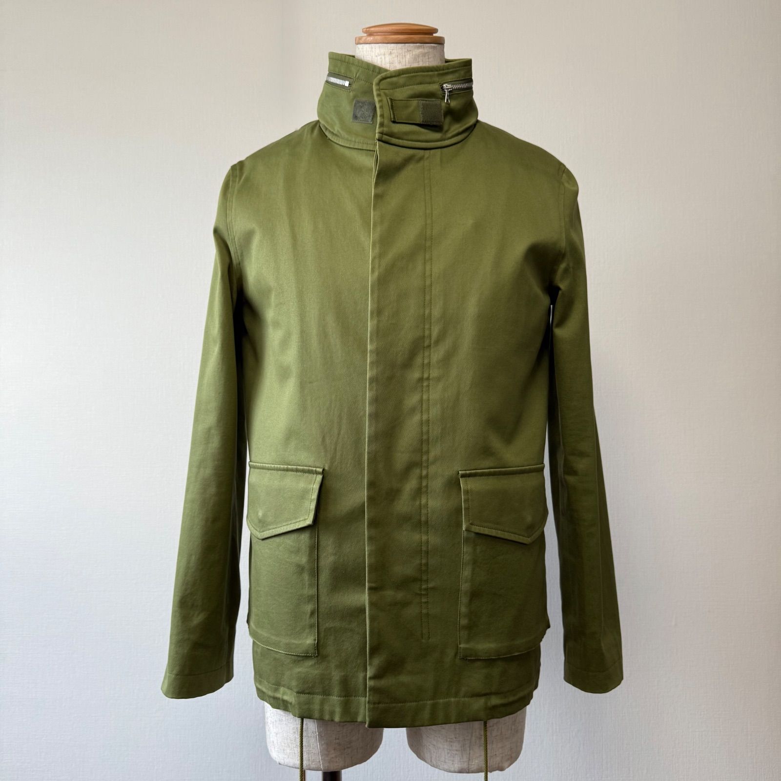 A.P.C. コットン ミリタリージャケット ライナー付 カーキグリーン 
