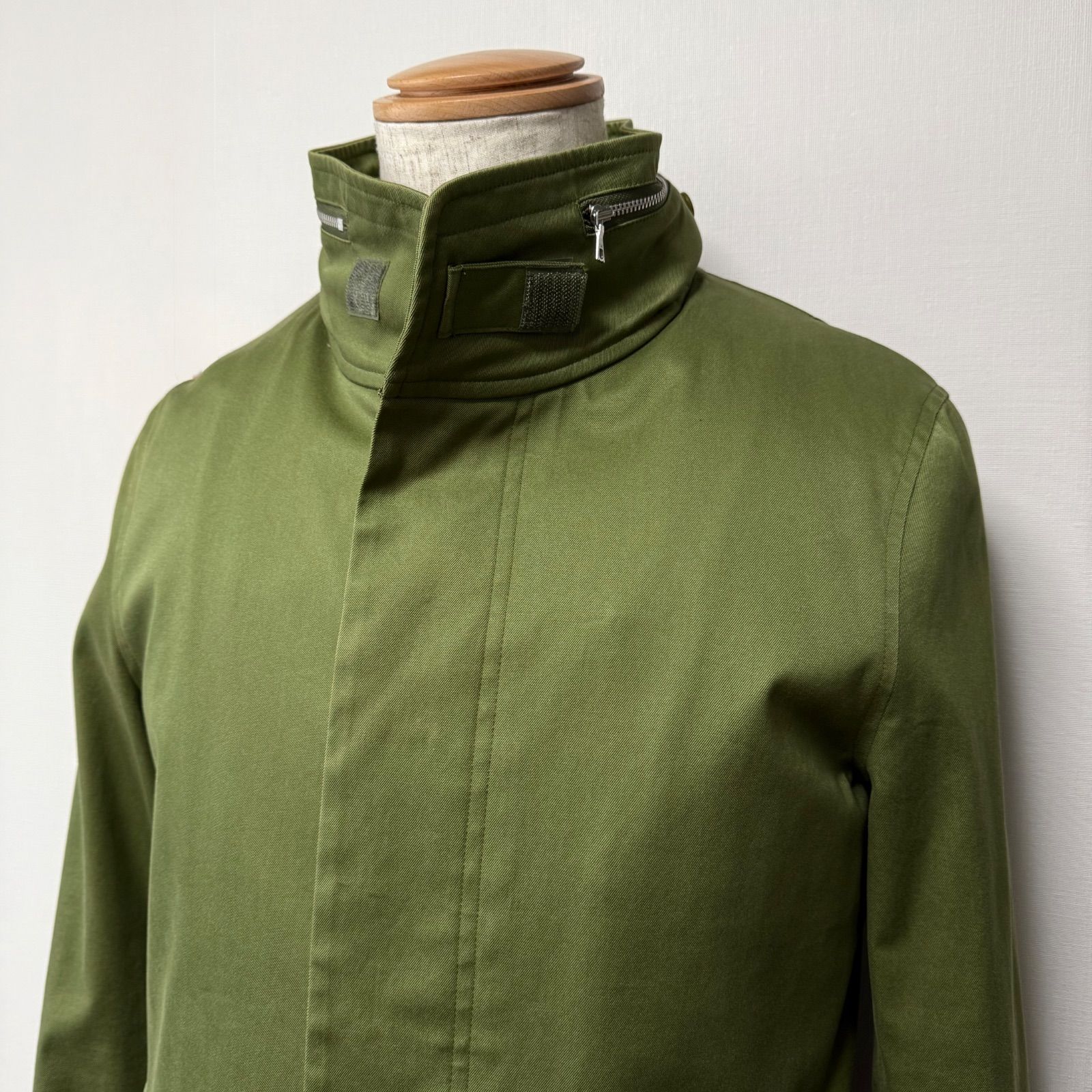 A.P.C. コットン ミリタリージャケット ライナー付 カーキグリーン 