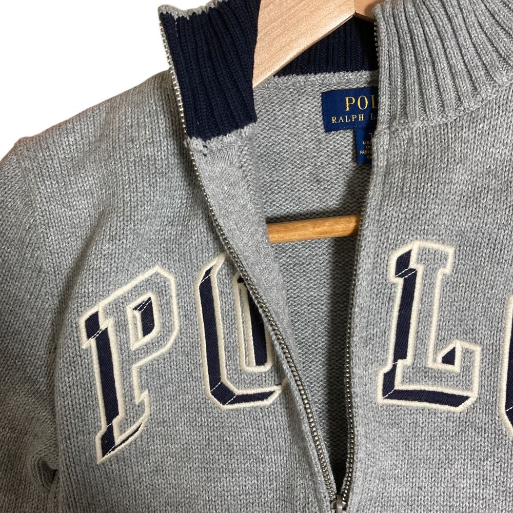 美品 POLO RALPH LAUREN ポロラルフローレン ロゴ ジップアップ ニット 