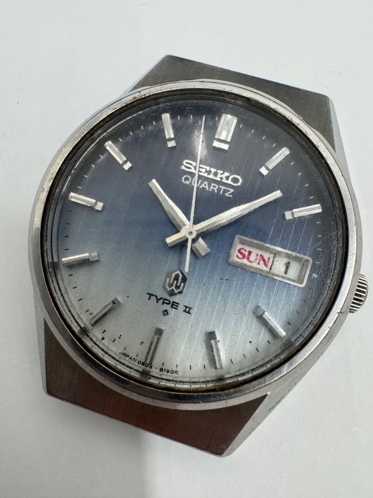 C [Real Estate Goods/Long Term Storage] Seiko Seiko Type II Type 2 Double Calendar 0903-8120 Blue Dial Watch C-0.1-0.2
