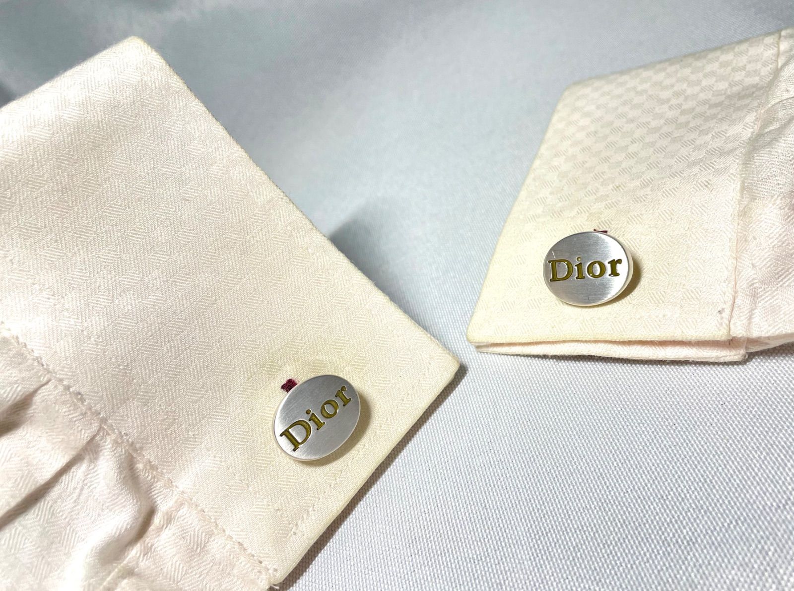 小物 美品 希少 Dior Homme ディオールオム Diorロゴ 艶消しシルバー