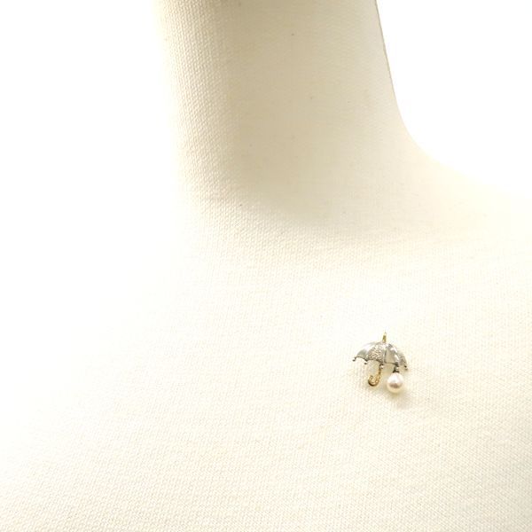 MIKIMOTO ブローチ SILVER K18 傘モチーフ 淡水真珠 パール 5.5mm