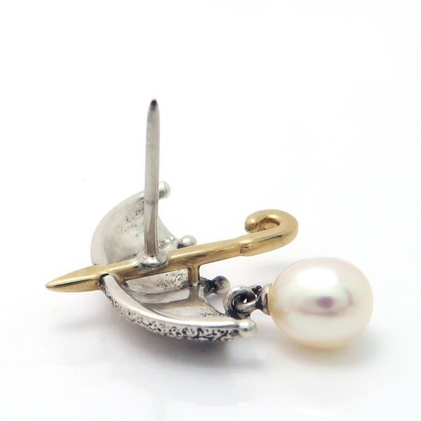 MIKIMOTO ブローチ SILVER K18 傘モチーフ 淡水真珠 パール 5.5mm