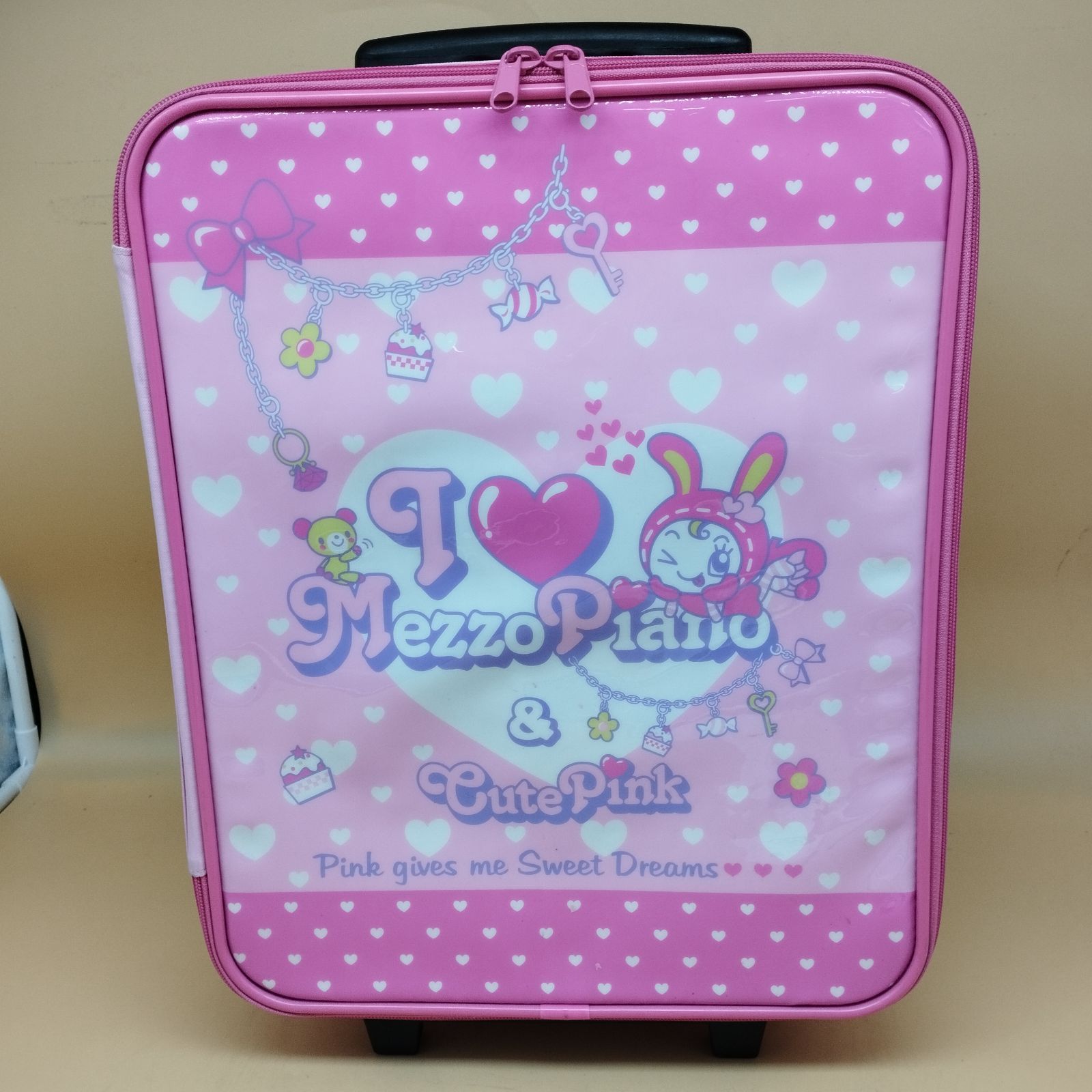 D33869】（中古品）メゾピアノ ベリエちゃん キャリーバッグ ピンク 