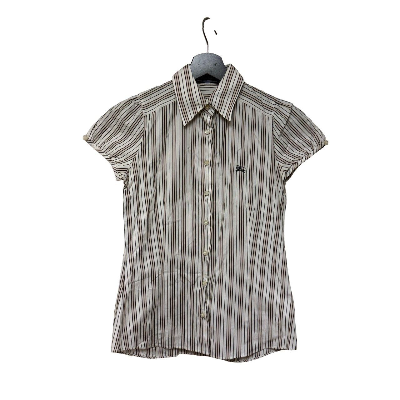 Burberry Blue Label ストライプ 半袖ブラウス 38