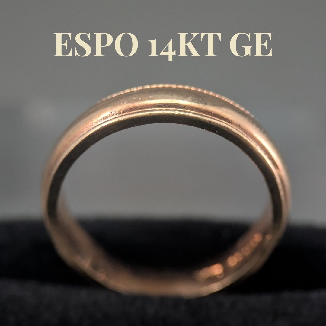ESPO 9号 14KT GE ゴールド ヴィンテージ バンドリング 彫刻 