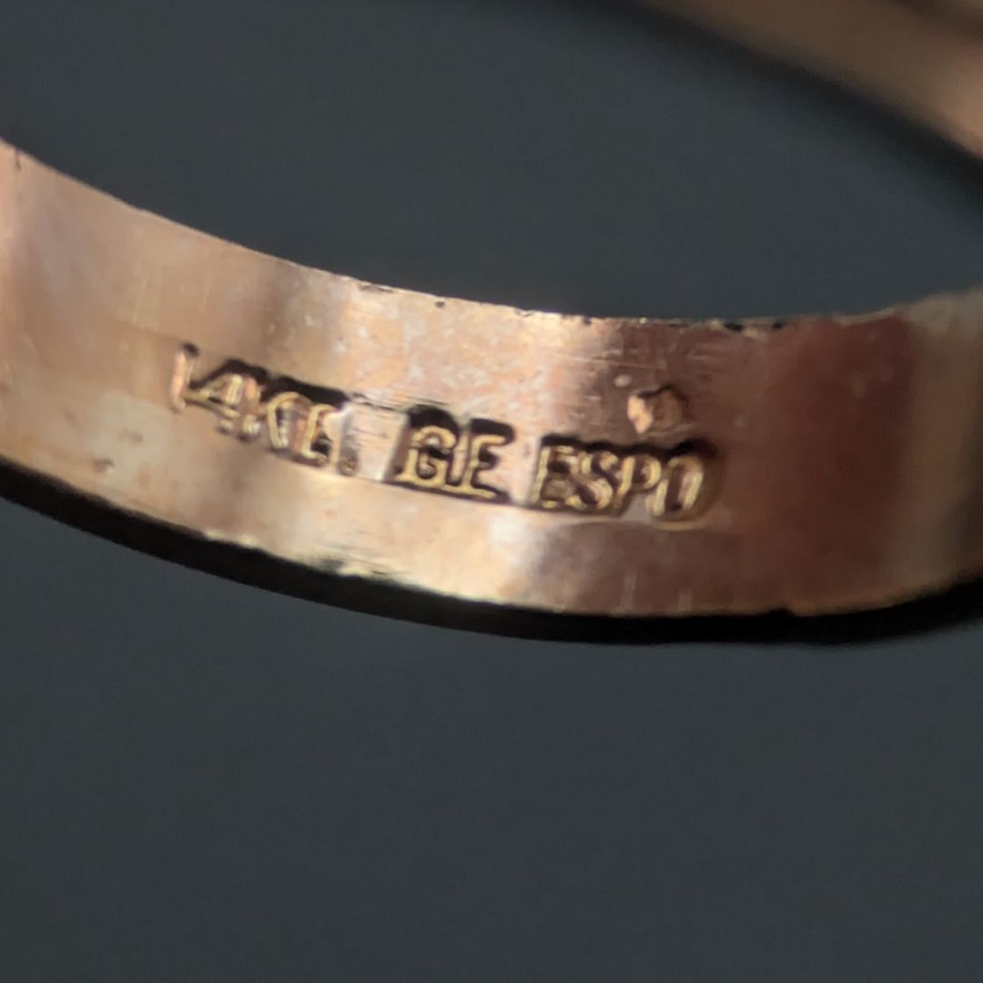 ESPO 9号 14KT GE ゴールド ヴィンテージ バンドリング 彫刻 
