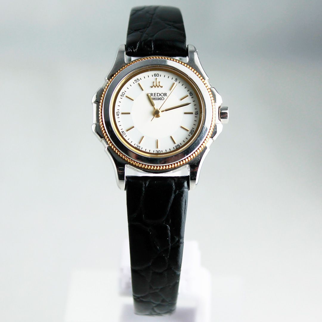 SA277 SEIKO CREDOR 7371-0130 コインベゼル ホワイト文字盤 ゴールド