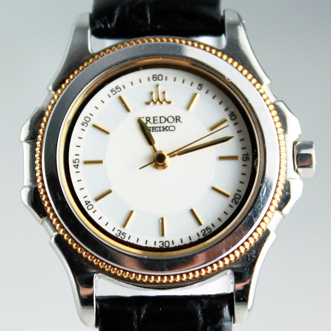 SA277 SEIKO CREDOR 7371-0130 コインベゼル ホワイト文字盤 ゴールド