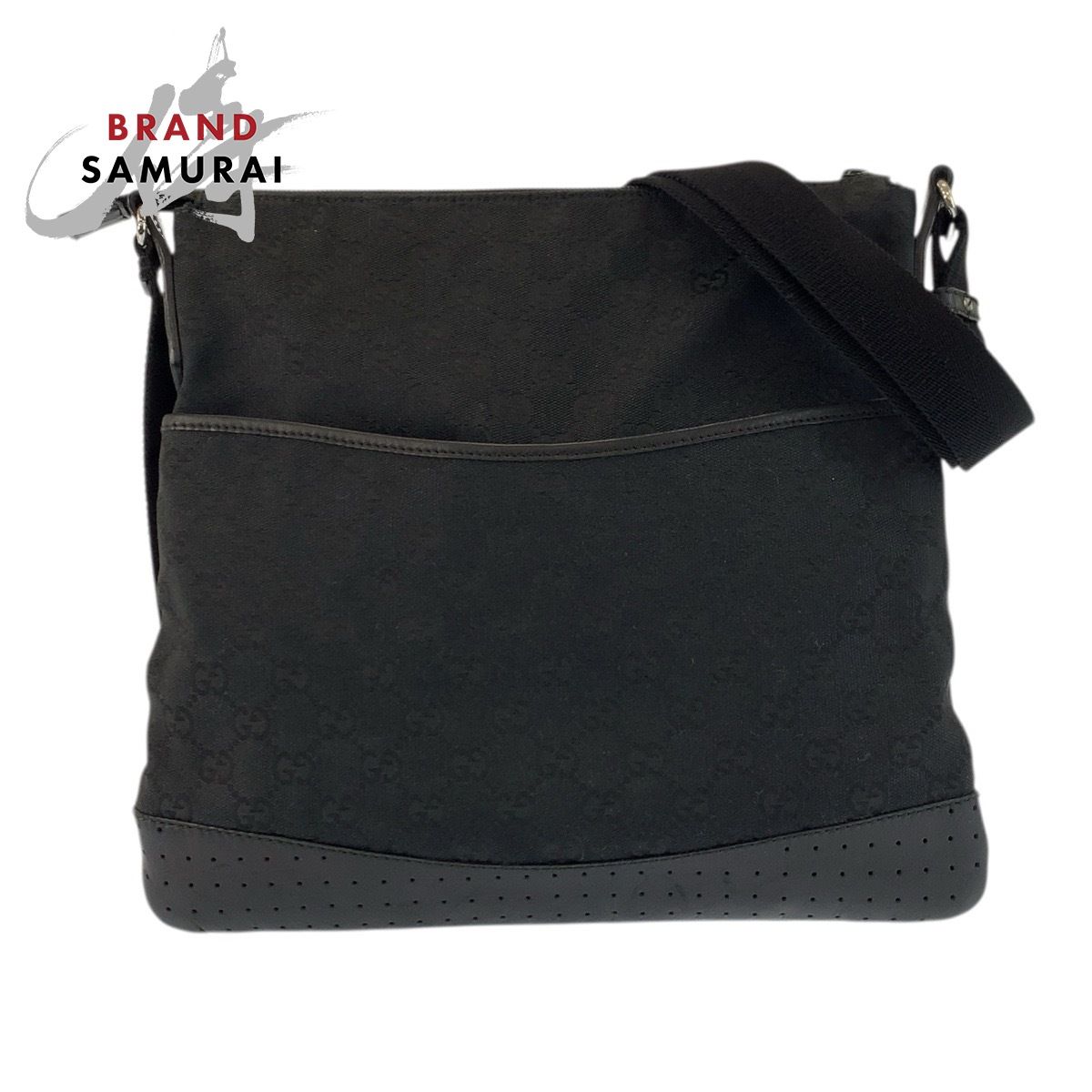 GUCCI グッチ ブラック 黒 シルバー金具 GGキャンバス/レザー GUCCI グッチ ブラック 黒 シルバー金具 GGキャンバス/レザー