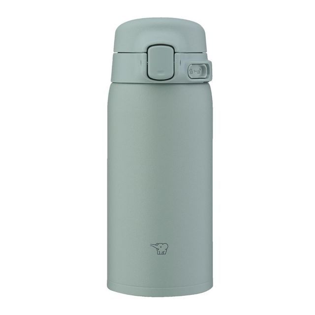 象印 水筒 360ml 【洗いやすく進化】 食洗機対応 シームレスせん 洗う点数2点のみ 軽量＆コンパクト 保冷・保温 ワンタッチマグ カームグリーン SU-BA36-GM
