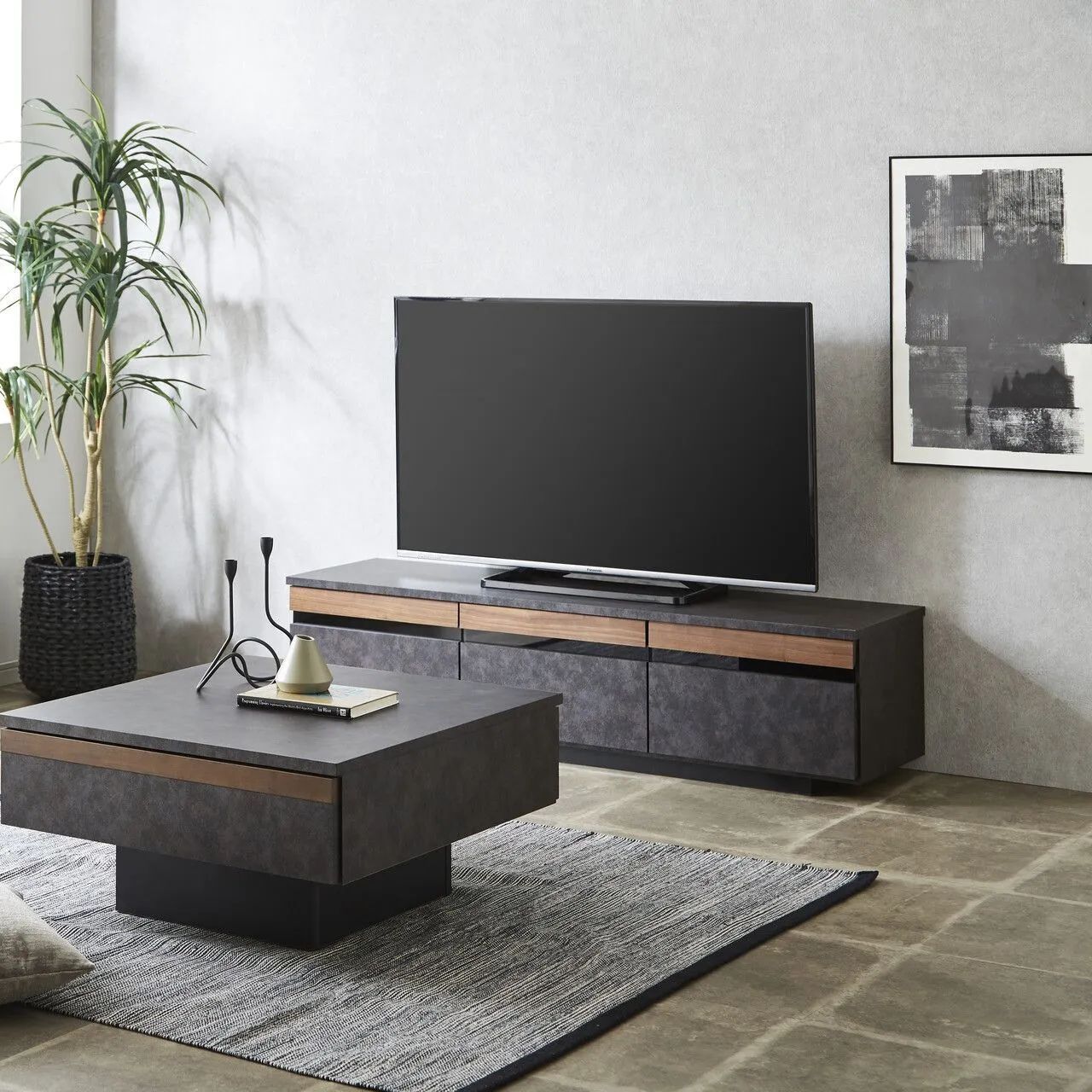 ♪大容量収納 テレビボード ［幅150cm］　　　　テレビ台 ローボード TVボード リビング収納 収納家具｜詳細画像