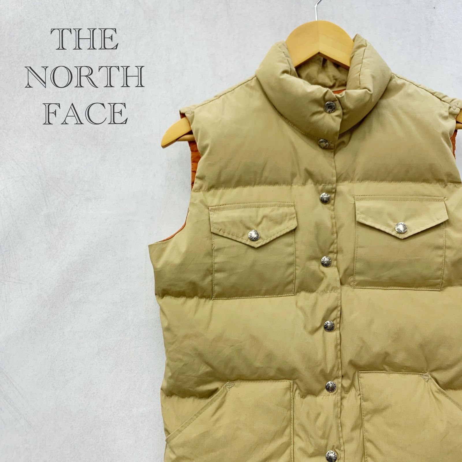 THE NORTH FACE ダウンベスト アウター ベスト M ベージュ レディース 