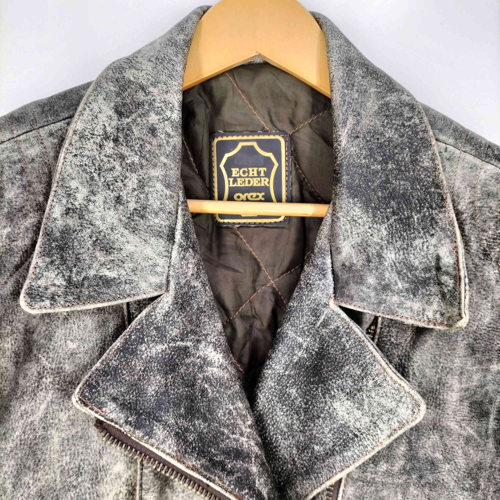 ユーズドフルギ USED古着 ECHT LEDER orex 裏地キルティング レザー 
