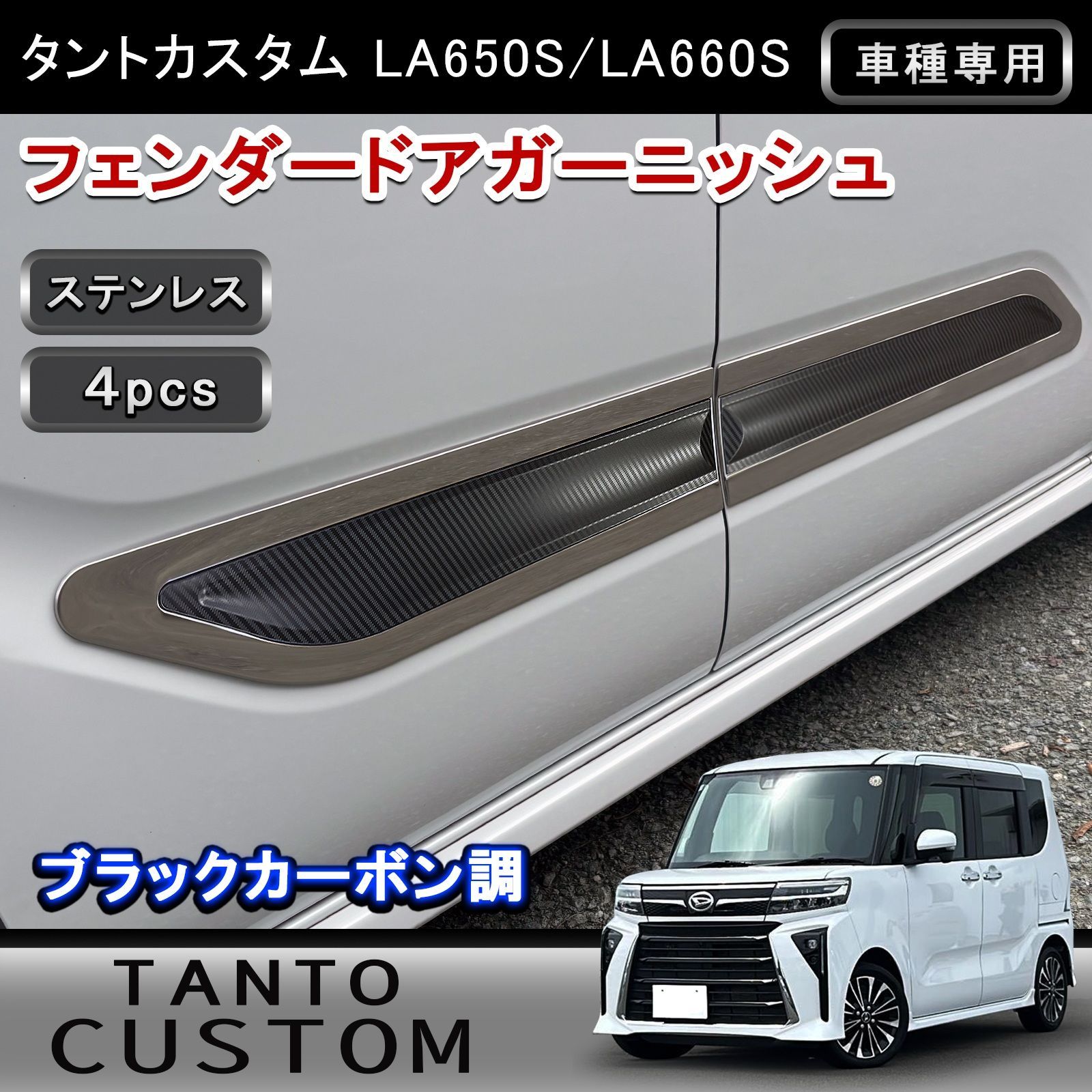 タントカスタム LA650S LA660S 専用 フェンダードアガーニッシュ