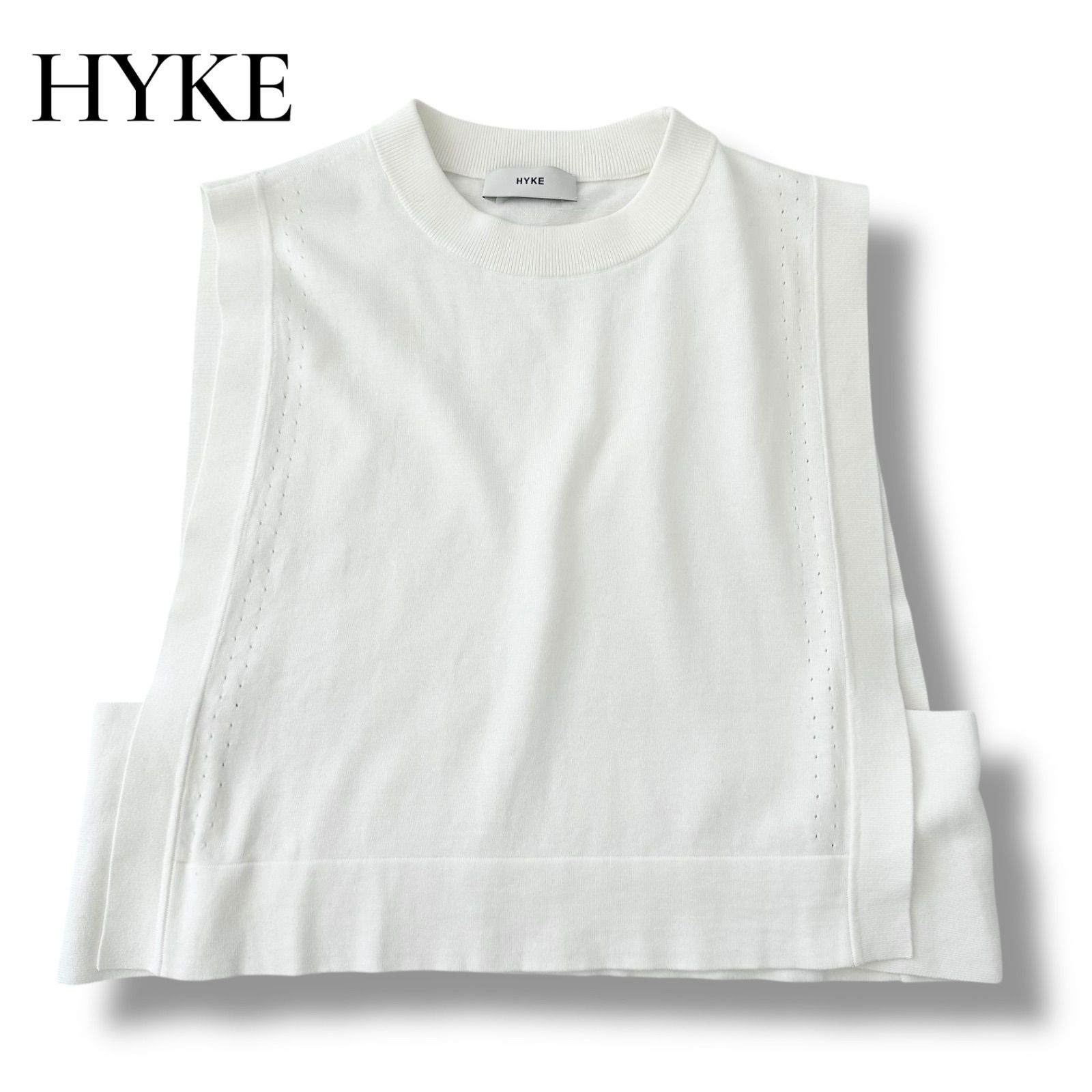 ハイク HYKE クロップド トップ セーター 2024SS ホワイト コットン100