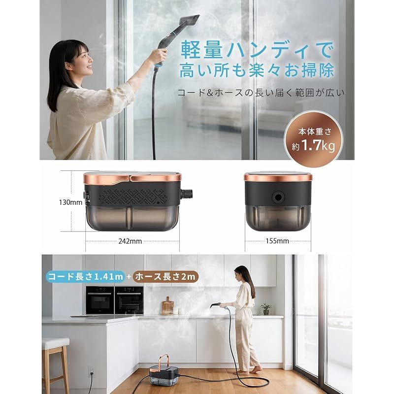 高音スチームクリーナー 軽量ポータブル 高音スチームクリーナー 軽量ハンディタイプ 【公式通販】