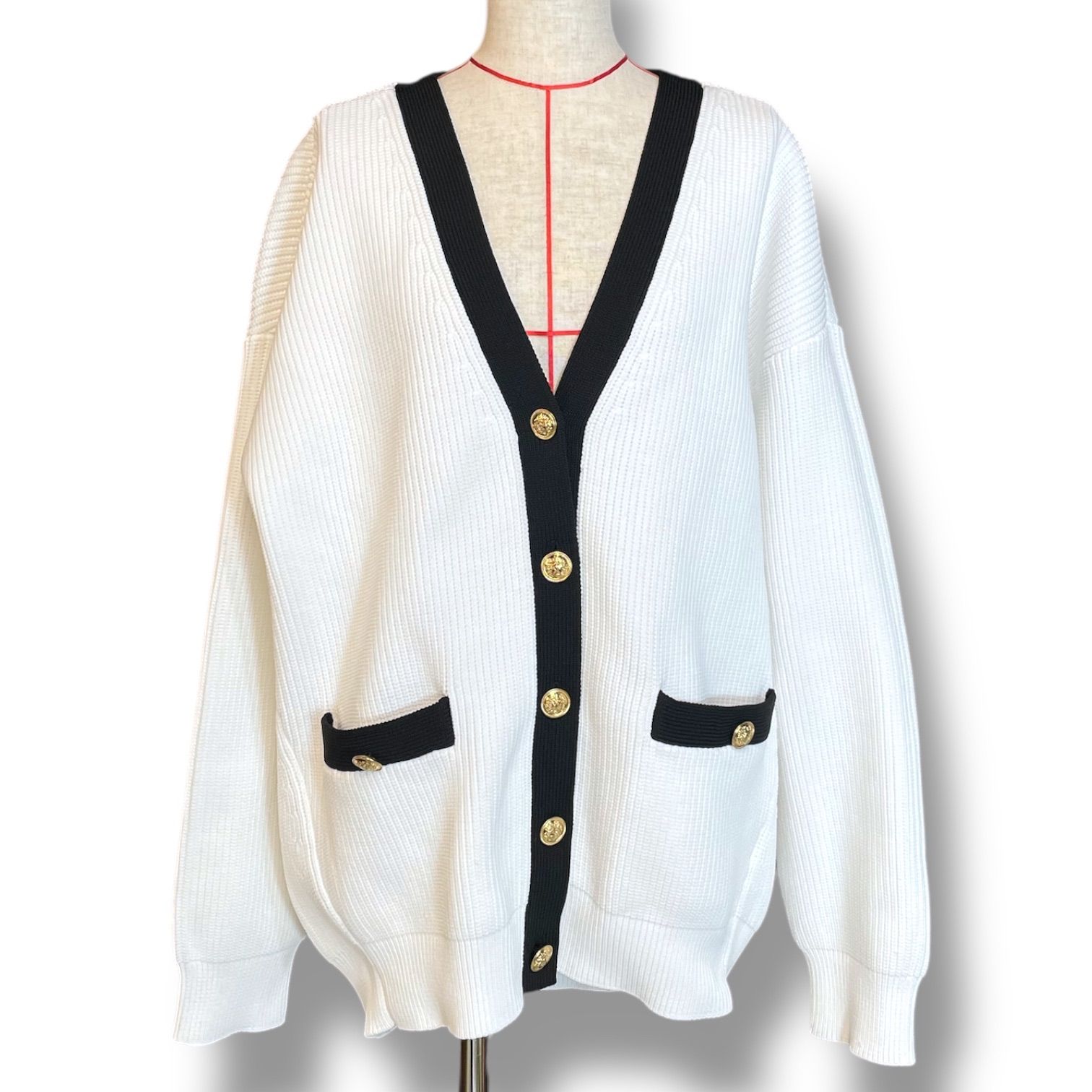 cadune ティアードカーディガン　春夏 CADUNE カデュネ 配色THEカーディガン ニット オーバーサイズ 72353960