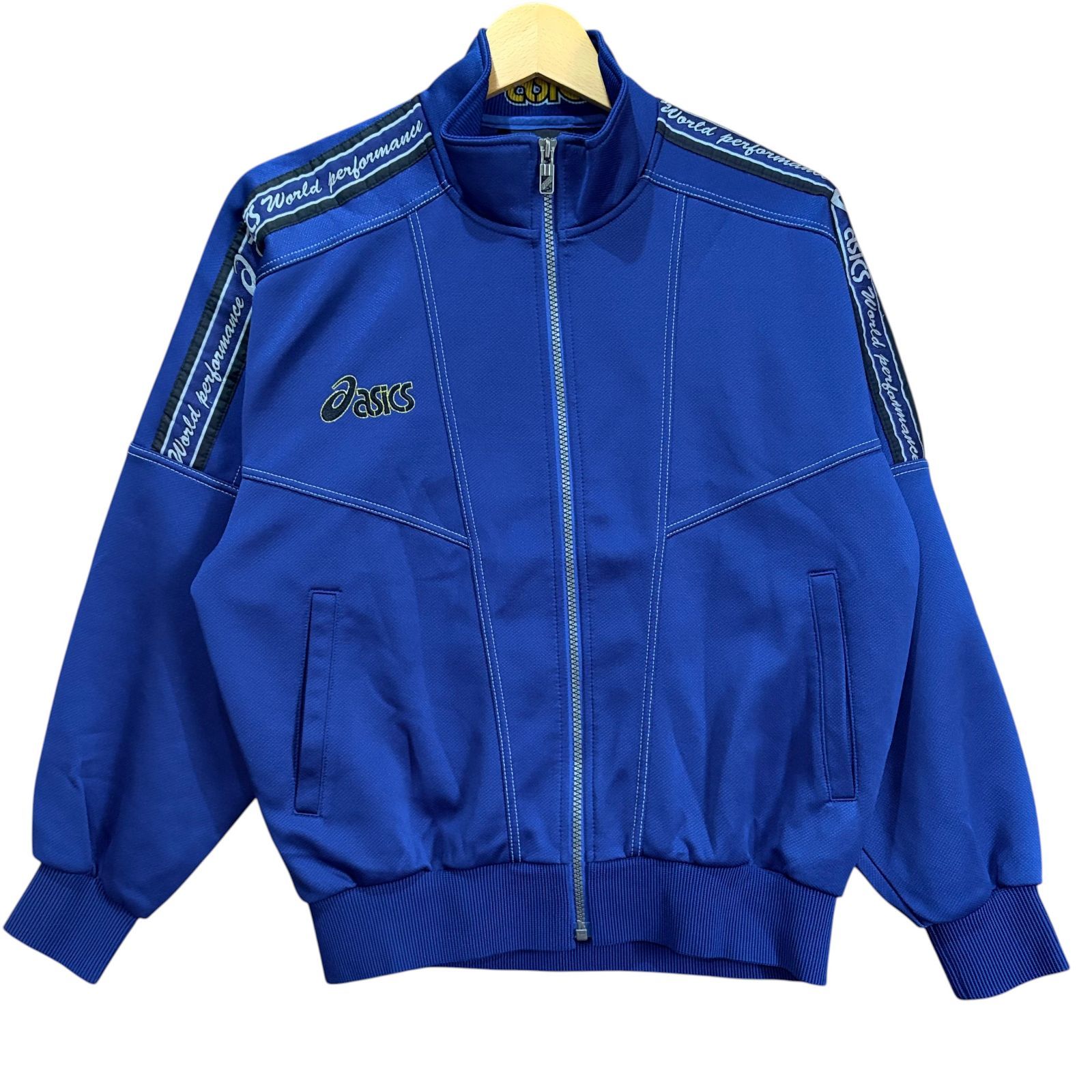 90年代 日本製 ASICS アシックス トラックジャケット ブルー World