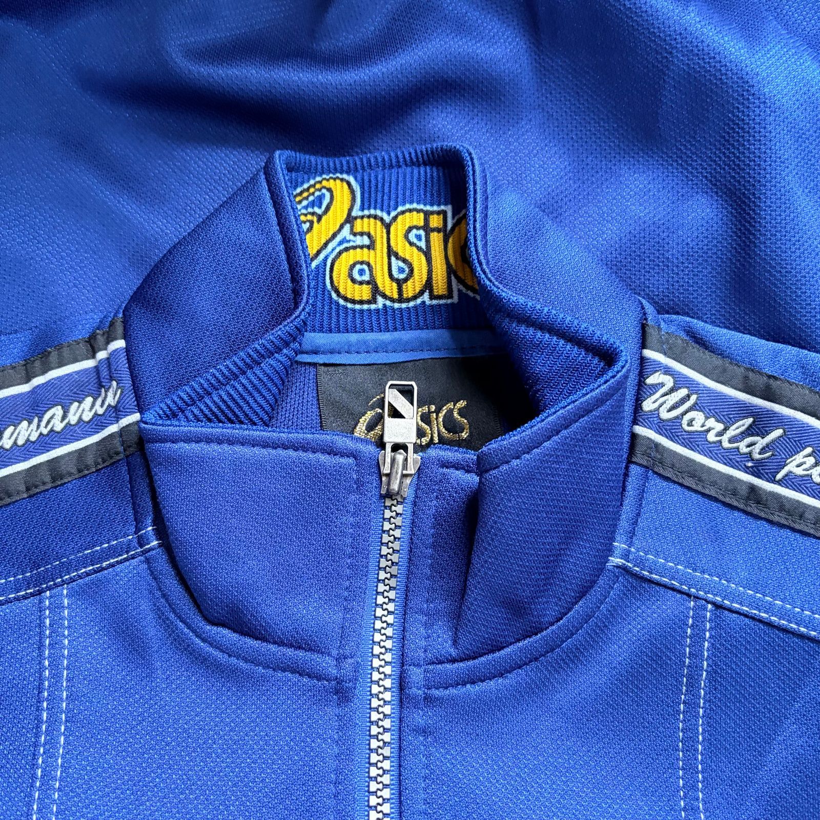 90年代 日本製 ASICS アシックス トラックジャケット ブルー World