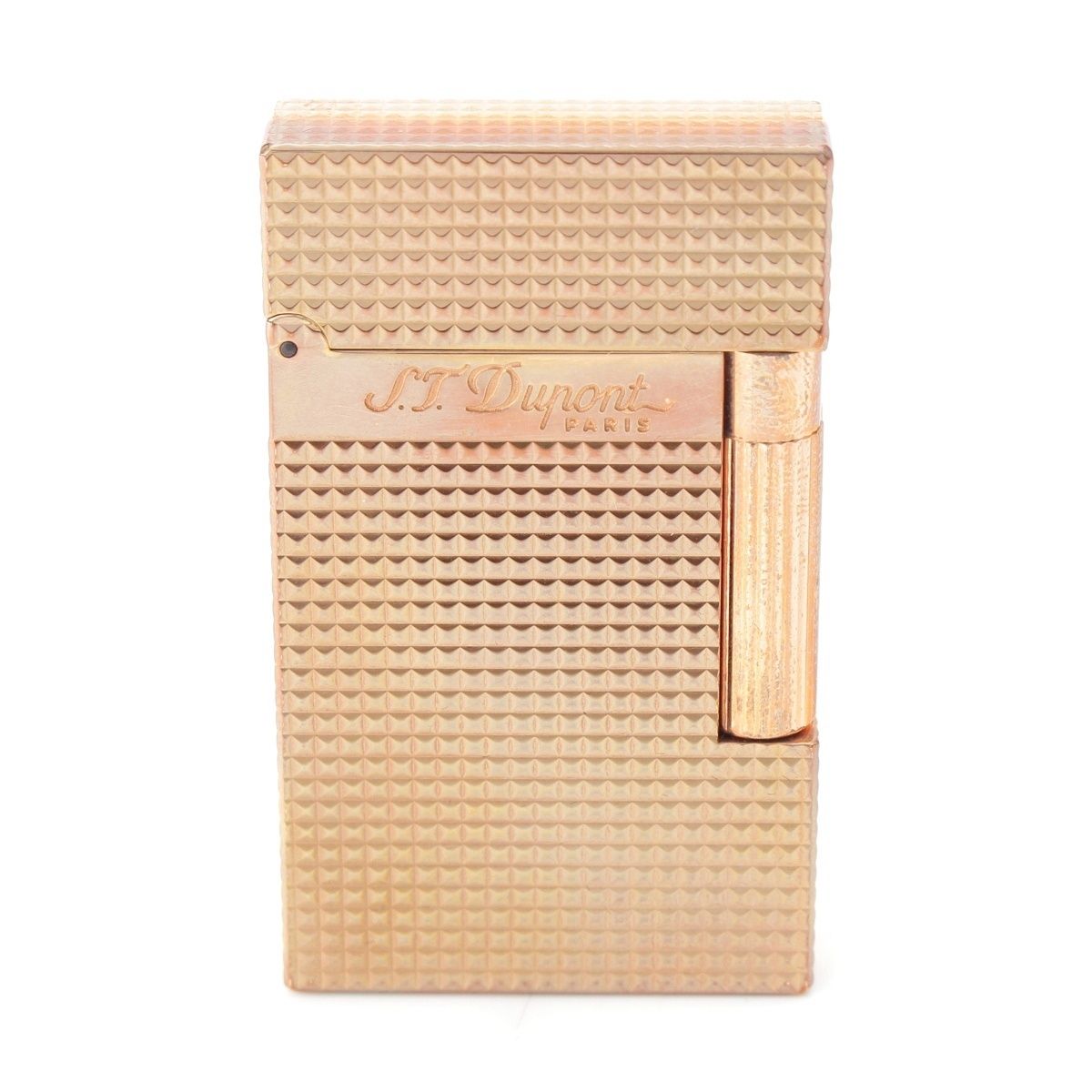 デュポン ライン2 ダイヤモンドヘッド ガス ライター 喫煙具 ピンクゴールド【中古】