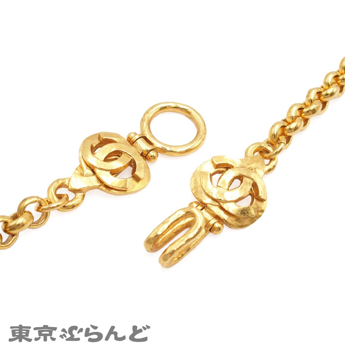 シャネル CHANEL ルーペ ロングネックレス ゴールド メタル ガラス 