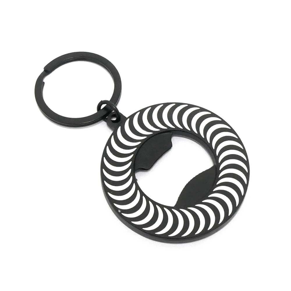 SPITFIRE KEYHOLDER CLASSIC SWIRL BOTTLE OPENER KEYCHAIN BLACK