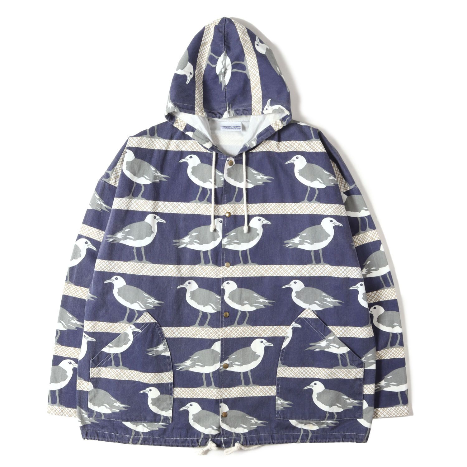  90s - 00s ヴィンテージ古着 | 人気モデル | 90s カモメ柄 コットン マウンテンパーカー | USA製 | MICHIGAN RAG ミシガンラグ | ネイビー 紺 サイズ:L/XL | 90年代 | アウター【メンズ】【中古】 その他