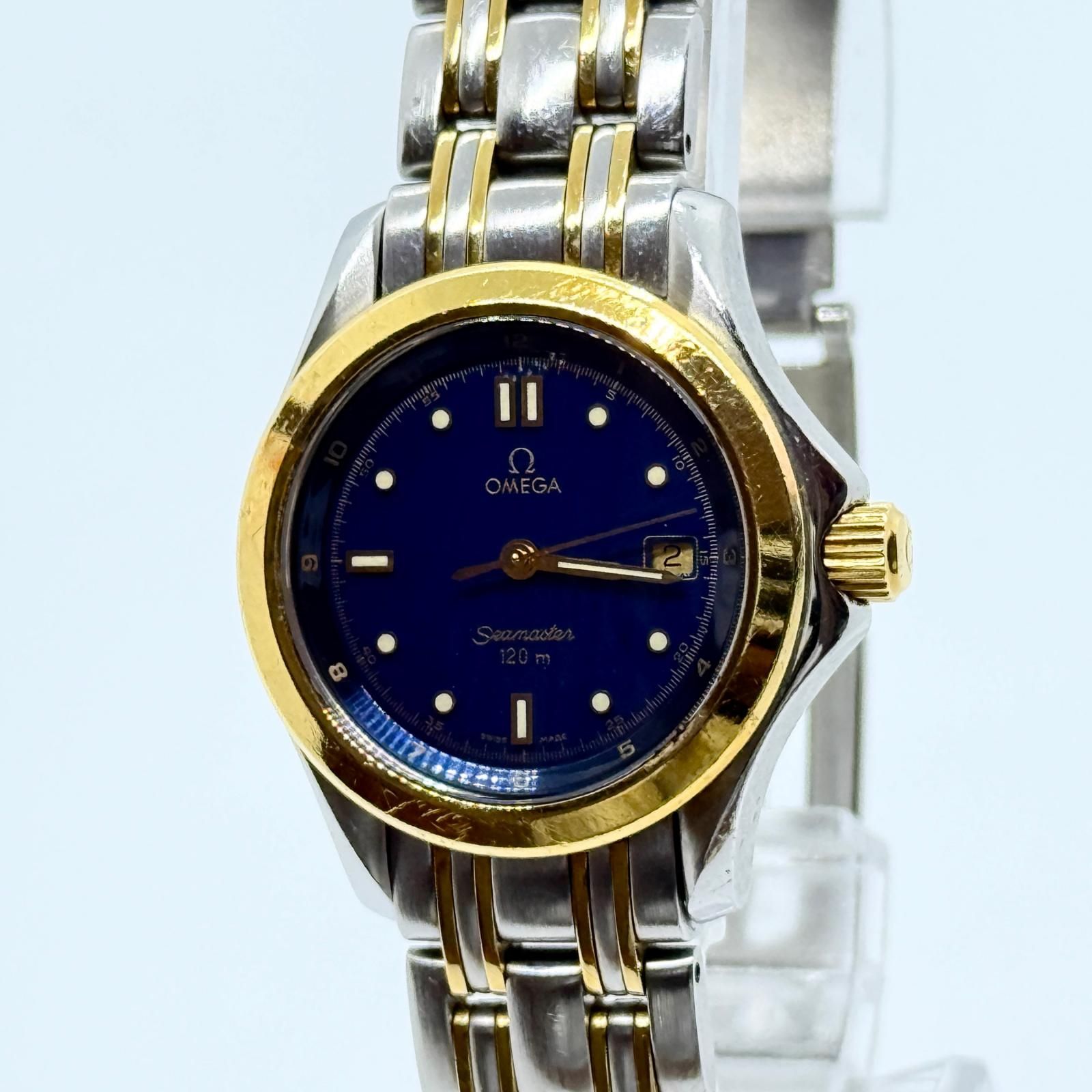 OMEGA オメガ SEAMASTER シーマスター120 ネイビー QZ レディース YG
