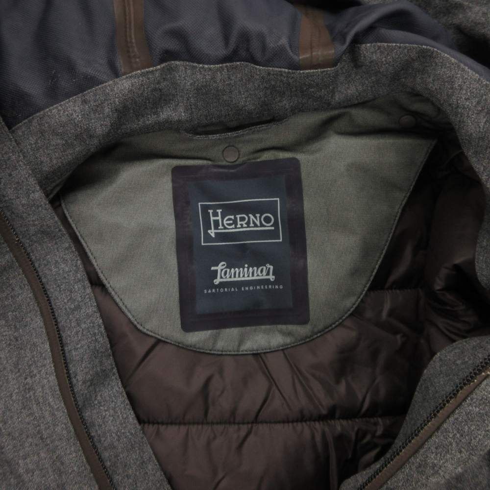 ヘルノ HERNO モッズコート ミドル丈 スタンドカラー 中綿ライナー付 50 ヘルノ HERNO モッズコート ミドル丈 スタンドカラー 中綿ライナー付き