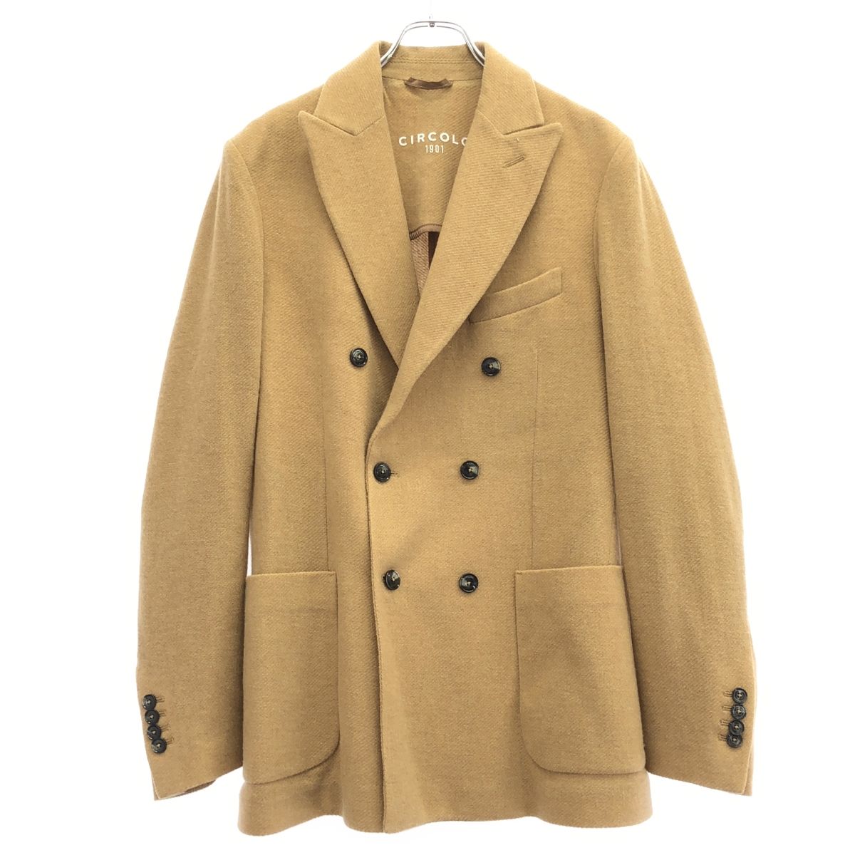 CIRCOLO 1901 チルコロ1901 ウールカシミヤ ダブルブレストテーラードジャケット  キャメル 50 CIRCOLO 1901 チルコロ1901 ウールカシミヤ ダブルブレストテーラード