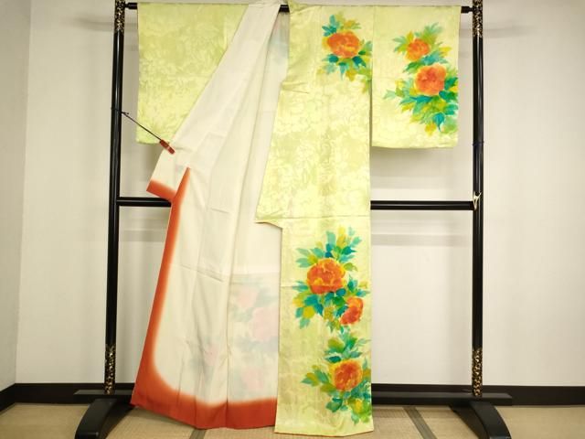 平和屋着物□訪問着 手描き 刺繍 草花文 正絹 逸品 AABH2684ja - メルカリ