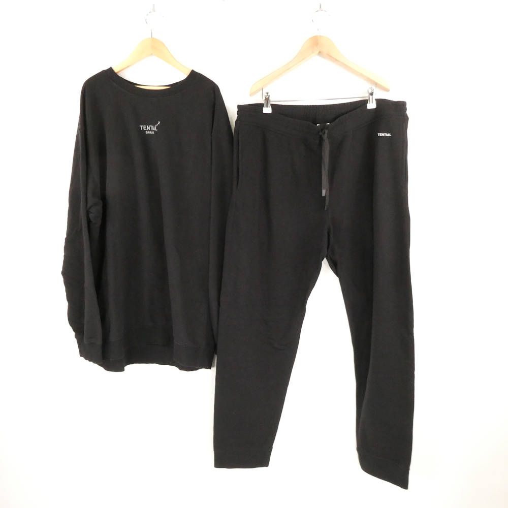 美品 TENTIAL テンシャル BAKUNE バクネ スウェット 長袖クルーネックシャツ ロングパンツ 3XL コットン他 セットアップ上下 リカバリーウェア 部屋着 メンズ AU4092 美品 TENTIAL テンシャル BAKUNE バクネ スウェット 長袖クルーネック