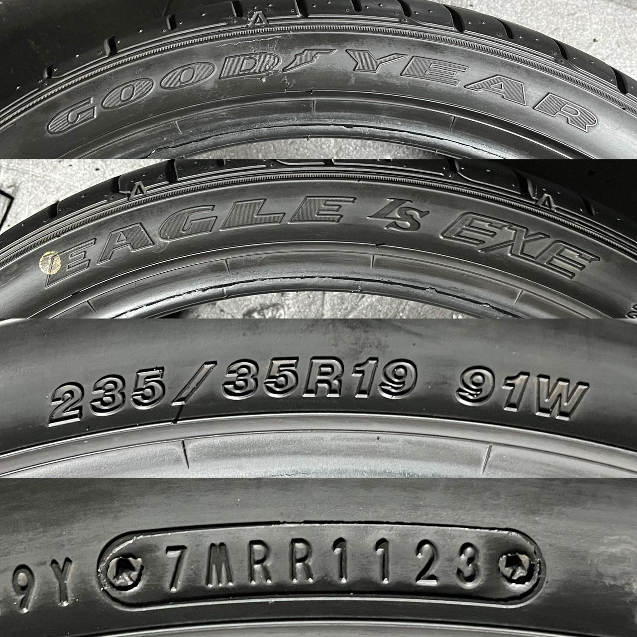 龍騎235/35R19 2本　7分山　グッドイヤー イーグルエグゼ　EXE 2023年製 約7～7.5分山 グッドイヤー GOOD YEAR イーグル EAGLE LS EXE