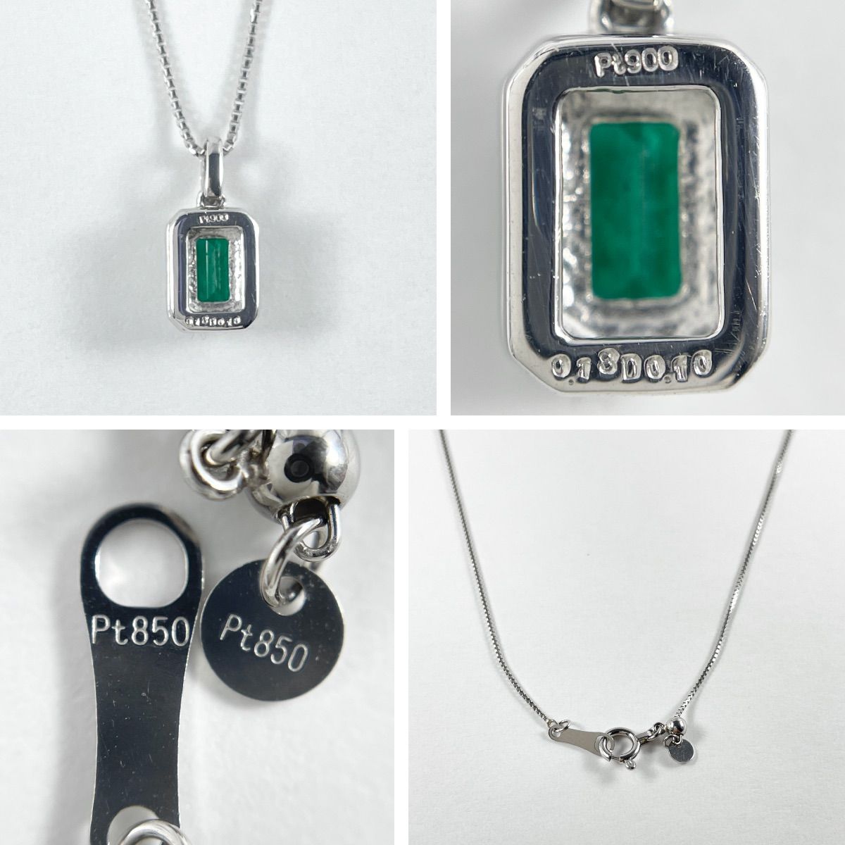 Pt900 Pt850 エメラルド0.18ct ダイヤ プラチナ ネックレス - メルカリ