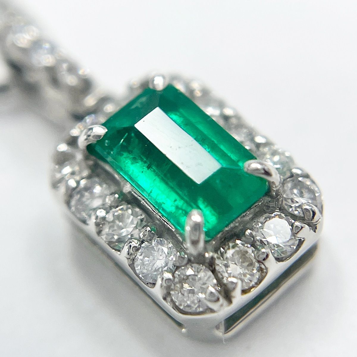 Pt900 Pt850 エメラルド0.18ct ダイヤ プラチナ ネックレス - メルカリ