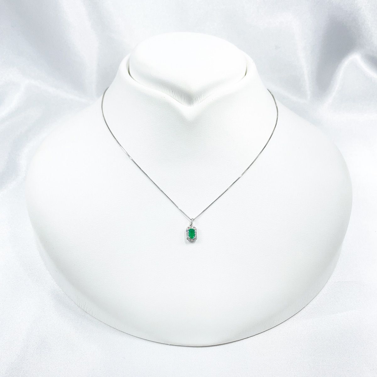 Pt900 Pt850 エメラルド0.18ct ダイヤ プラチナ ネックレス - メルカリ