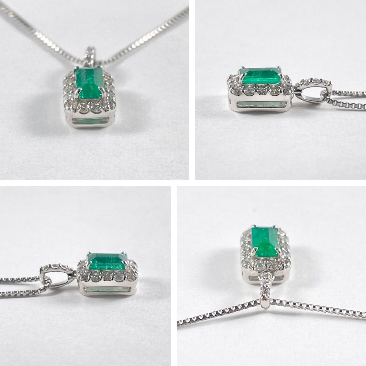 Pt900 Pt850 エメラルド0.18ct ダイヤ プラチナ ネックレス - メルカリ