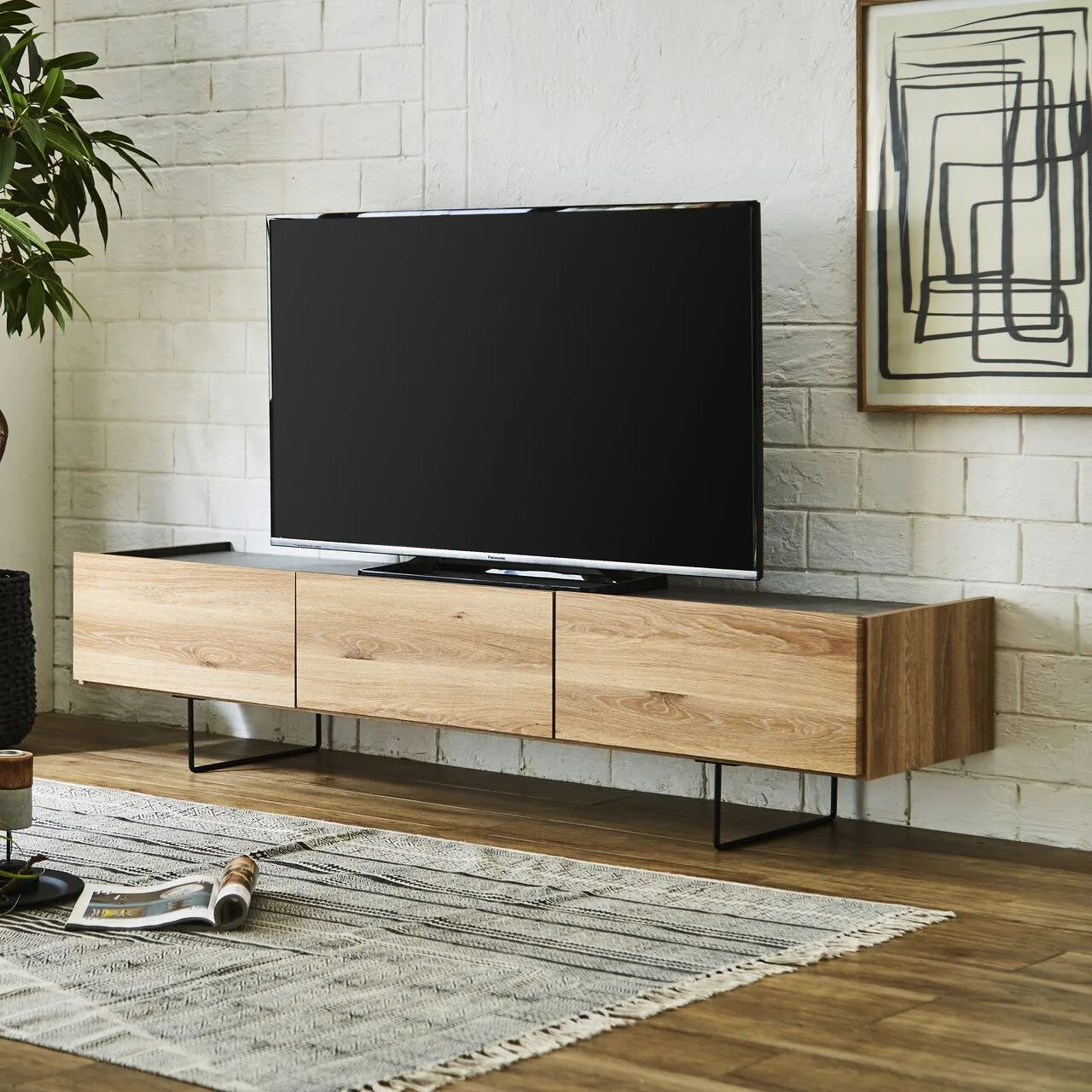 ♪木目調 北欧デザイン テレビボード ［幅180cm］　　　　テレビ台 ローボード TVボード リビング収納 リビング家具