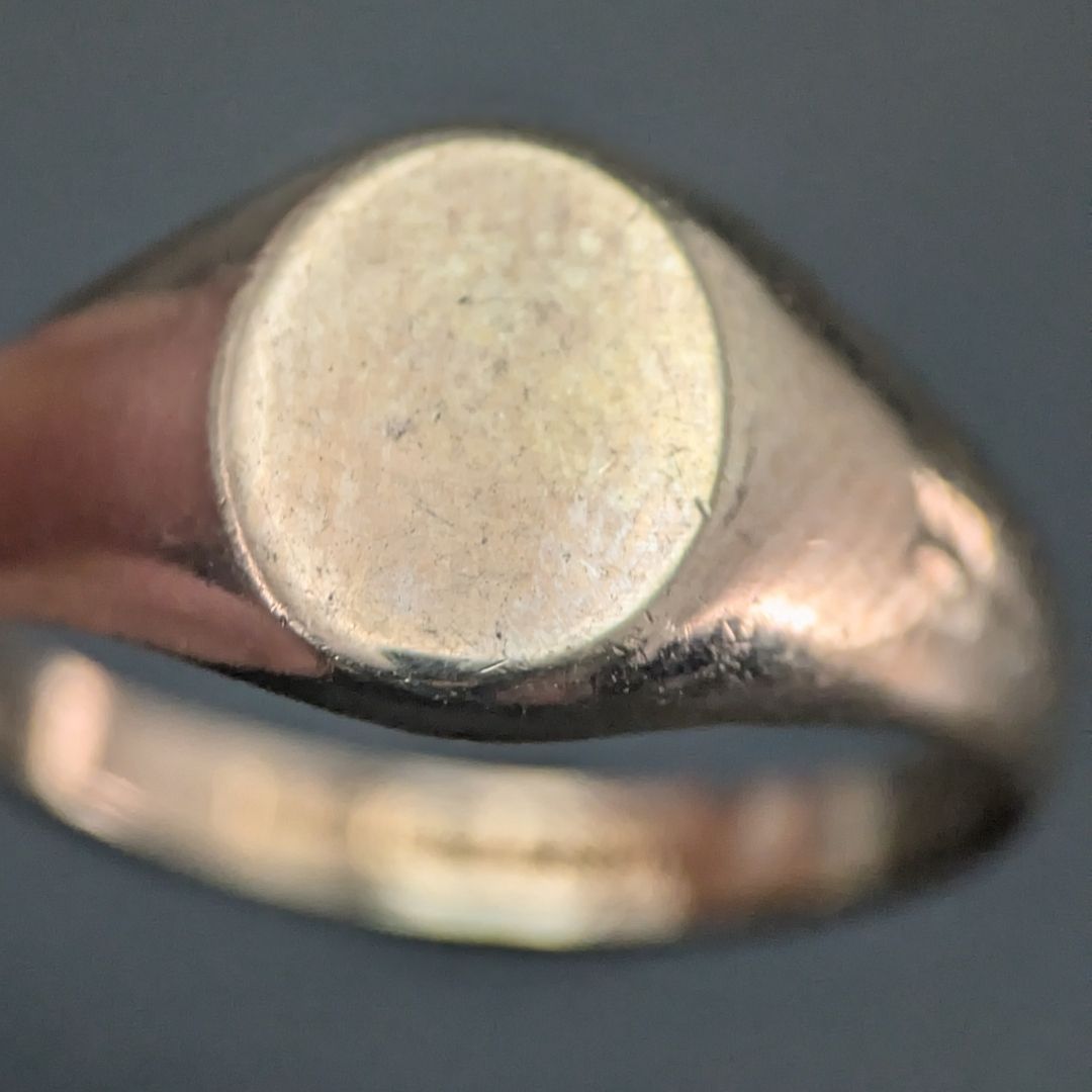 ESPO 9号 18KT HGE シグネットリング 米国 ヴィンテージリング 印台 